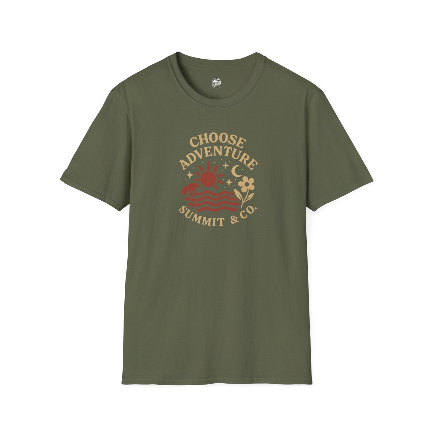 Summit&Co. Softstyle Tee-Choose Adventure (Back)