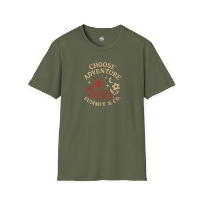 Summit&Co. Softstyle Tee-Choose Adventure (Back)