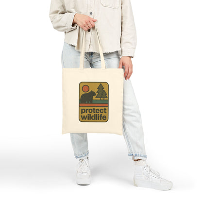Eco-Friendly Protect Wildlife Cotton Canvas Tote Bag