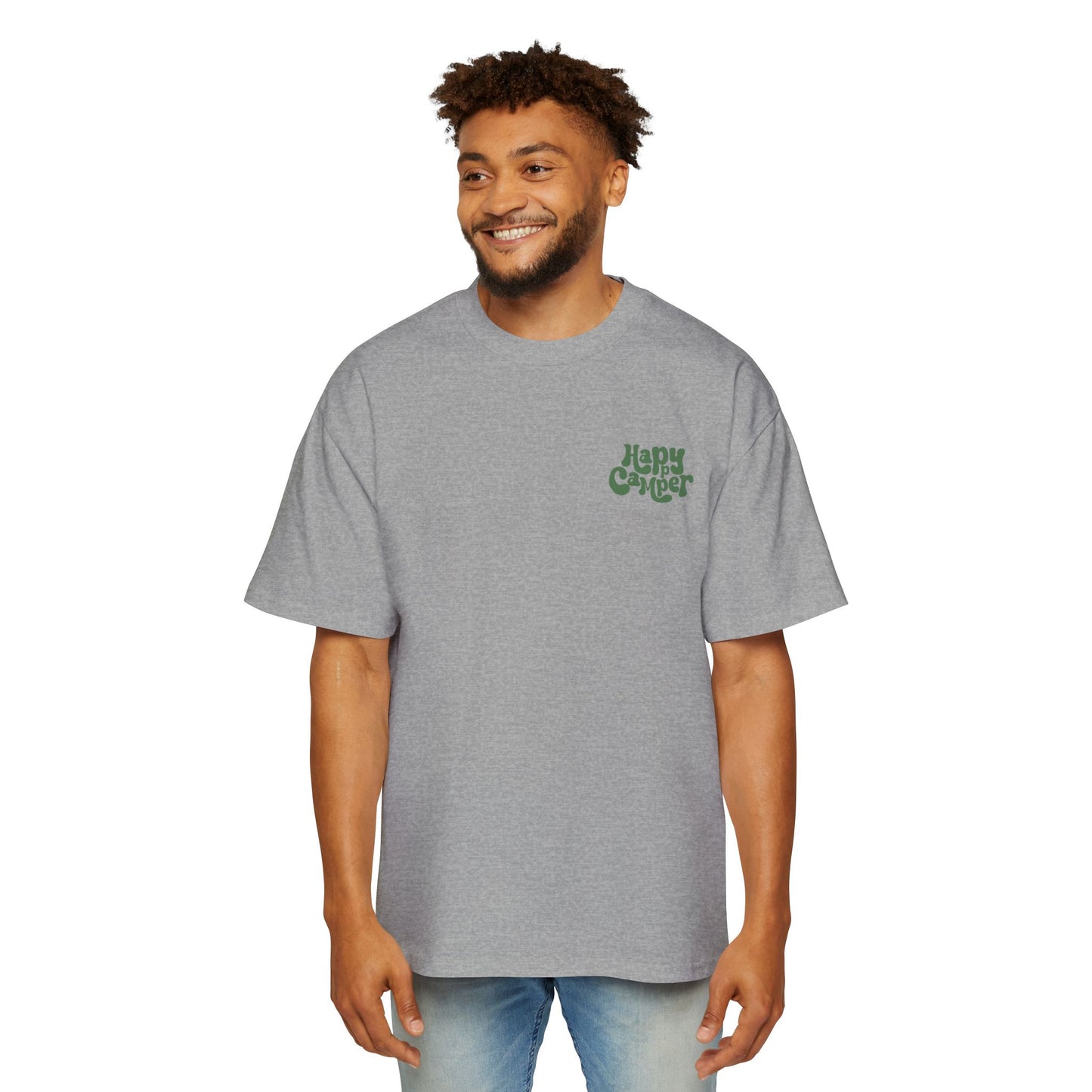 Men's Heavy Oversized Tee - Happy Camper