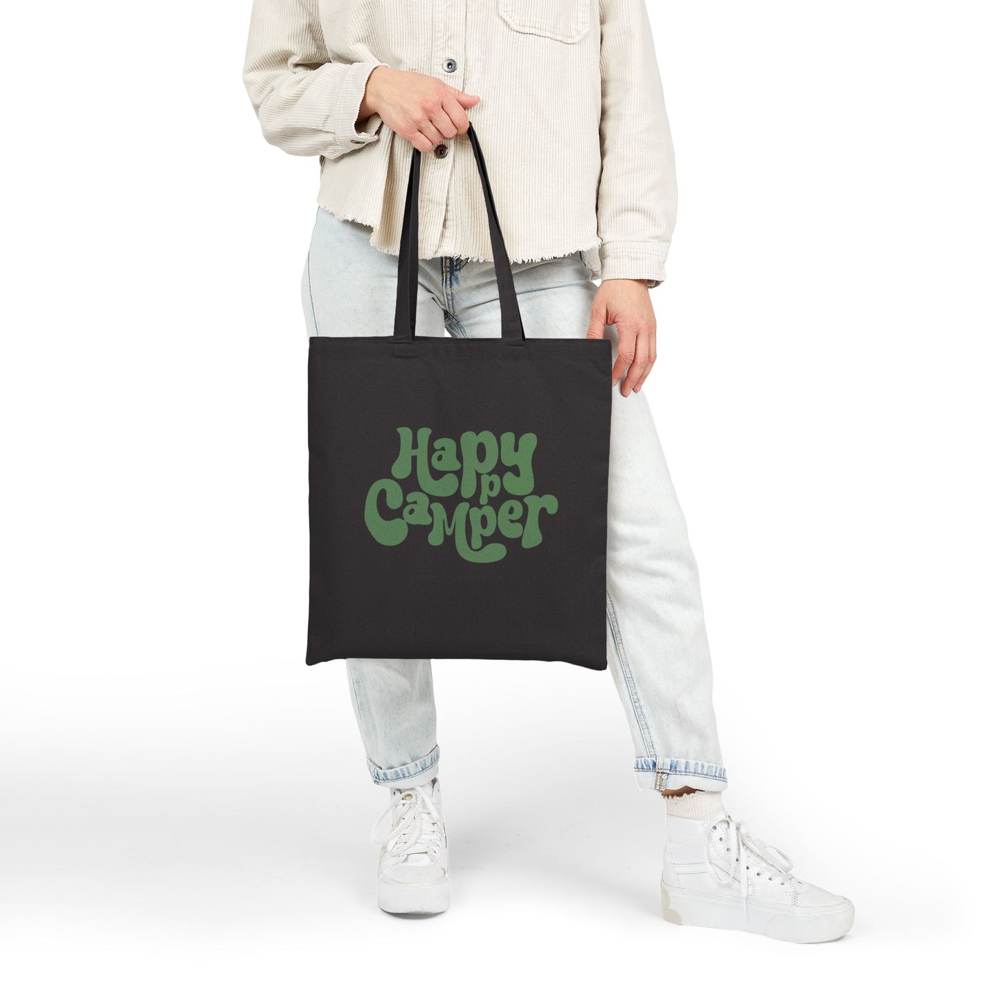 Eco-Friendly Happy Camper Cotton Canvas Tote Bag