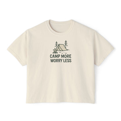 Summit&Co.Women Boxy Tee Camp More Worry Less